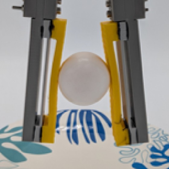 The gripper prototype holding a soft ball